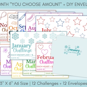 Ultimate Savings Challenge Bundle, 100 Savings Trackers Printable, A6 Cash Stuffing Challenges, Money Saving Tracker