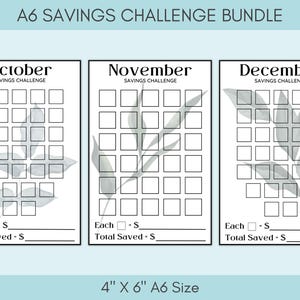 Savings Challenge Printable | Monthly Savings Challenge Bundle | A6 ...