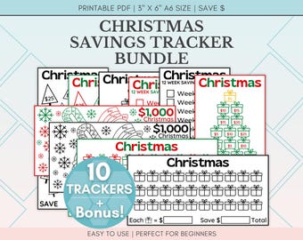 Weihnachtsspar-Tracker, Weihnachtsspar-Tracker, Weihnachtsbudgetplaner, A6 Cash-Filling-Tracker, Weihnachtsbudgets, Kalender zum ausdrucken und ausdrucken
