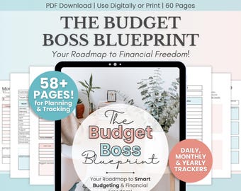 Budget Planner Printable, Budgeting Workbook & Personal Finance Planner, Budget Binder Worksheets