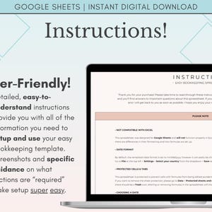 Small Business Bookkeeping Spreadsheet Google Sheets, Income and Expense Tracker, Simple Bookkeeping Template