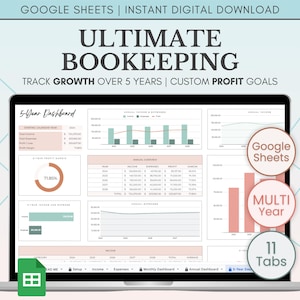 Small Business Bookkeeping Template Google Sheets Bookkeeping Spreadsheet Business Expense Tracker Sales Tracker Accounting Template Income