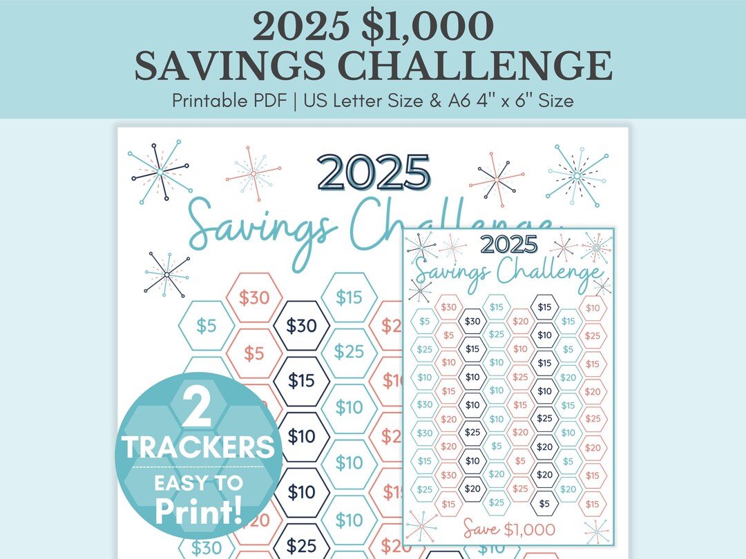 2025 Savings Challenge Printable | 2025 Savings Tracker | 1000 Saving Challenge | Cash Stuffing Challenge | Instant PDF Download - Etsy 2025-savings-challenge-printable-2025-savings-tracker-1000-saving-challenge-cash-stuffing-challenge-instant-pdf-download-etsy
