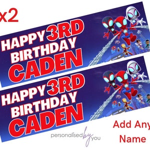2 x Banners personalizados de Spidey GRANDES Póster de fiesta para niños Entrega gratuita