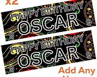 2x PRIME Drink KSI Mango Theme Happy Birthday Banner LARGE Poster Any Name Age Free Delivery