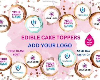 EDIBLE Cupcake CAKE Toppers Personalised LOGO Business Printed Icing or Rice Wafer 2"