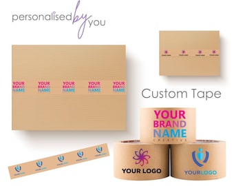 Custom Personalised Printed Packaging Tape Add Your Logo/Text Gum/Water Tape FREE DELIVERY
