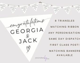 Felicitaciones personalizadas Compromiso Boda Fiesta Banner Decoración Bunting ENTREGA GRATUITA