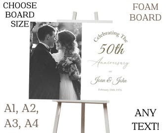 Cartel de bienvenida personalizado para aniversario, impreso en espuma, tamaño A1, A2, A3, A4, con entrega gratuita.