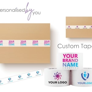 Custom Personalised White Printed Packaging Tape Add Your Logo/Text Gum/Water Tape FREE DELIVERY