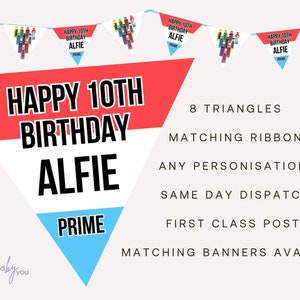 Personalised PRIME Drink Theme Birthday Party Banner Decoration Bunting FREE DELIVERY