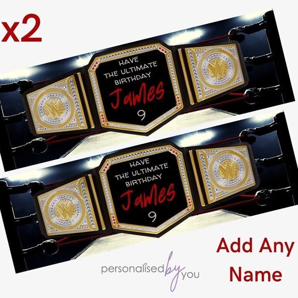 2 x Personalised WRESTLING Birthday Banners LARGE Kids Party Poster Free Delivery