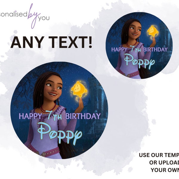 Personalised Disney Wish Birthday Custom Round Printed Stickers Custom Logo Labels For PARTY Free Delivery