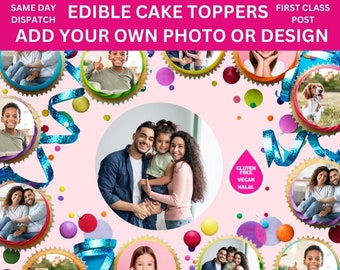 EDIBLE Cupcake CAKE Toppers Personalised PHOTO Image Design Printed Icing or Rice Wafer 2"