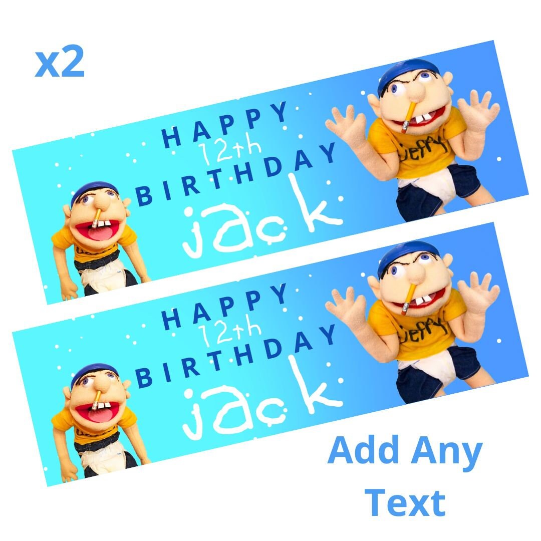 2 X Personalised JEFFY Happy Birthday Banners LARGE Kids Party - Etsy Australia
