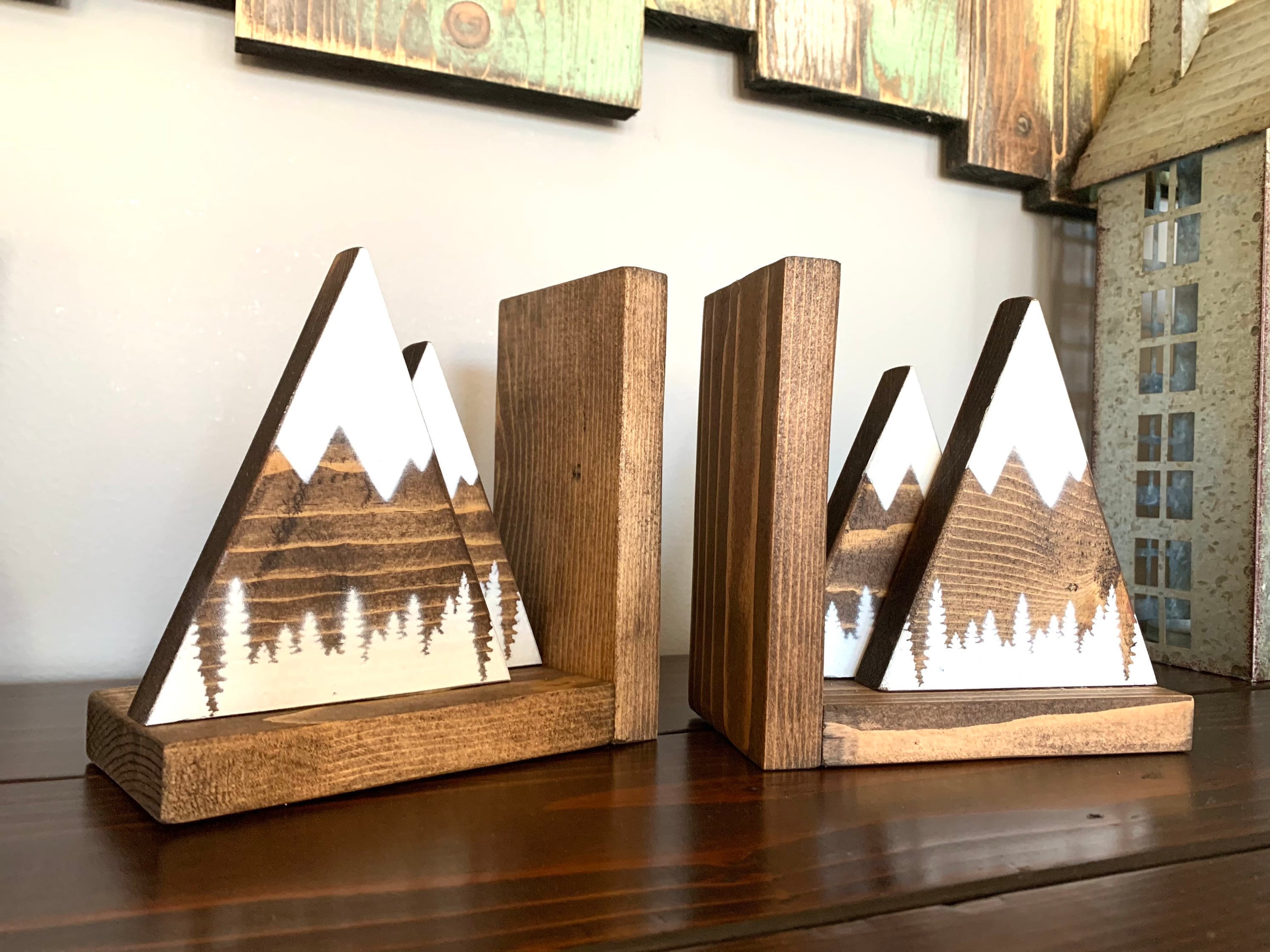 Mountain bookends Etsy