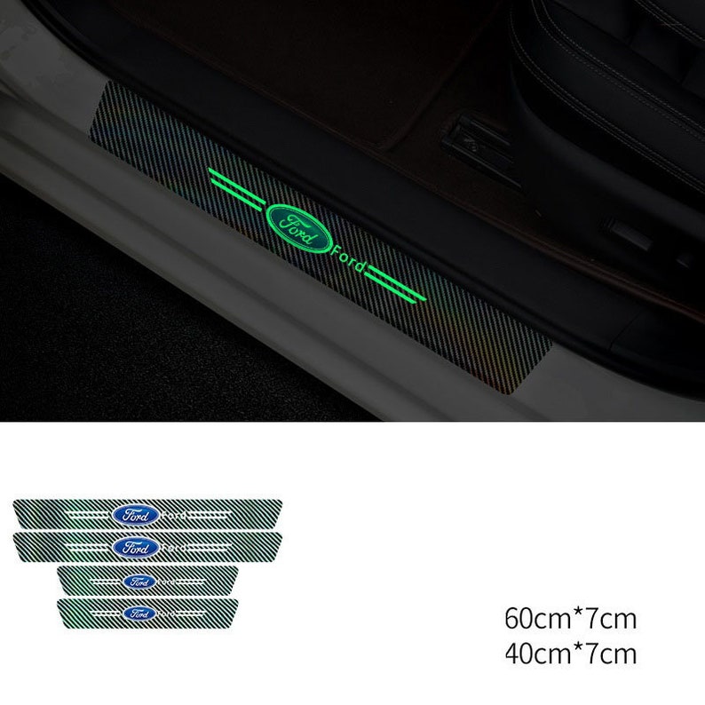 Car Door Edge Guards Door Sill Protector 5D Luminous Logo Car Door Sill
