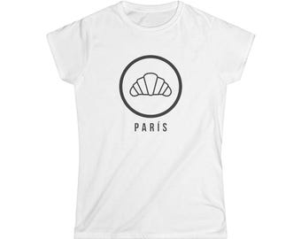 Croissant Paris Tee | Minimalist French Bakery Graphic