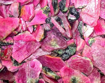 African Ruby Natural Crystal Rough Slice/100% Natural Ruby Raw, Loose Raw Stone Slab /Minerals Gemstone/ 10To15MM Long Approx/