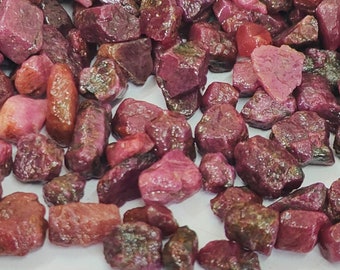 100 Pcs Rare Ruby rough Raw Ruby crystal grade AAA natural ruby stone - raw ruby stone - rough ruby stone -7mm 8mm Approx Ruby crystal stone