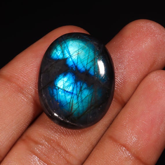 マルチフラッシー ラブラドライト カボション：オーバル ルース