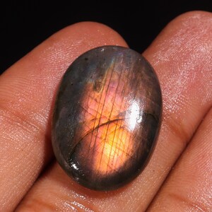 Labradorite Cabochon: Oval Gemstone, Jewelry Making (27X19X6 MM, 25.50 Ct