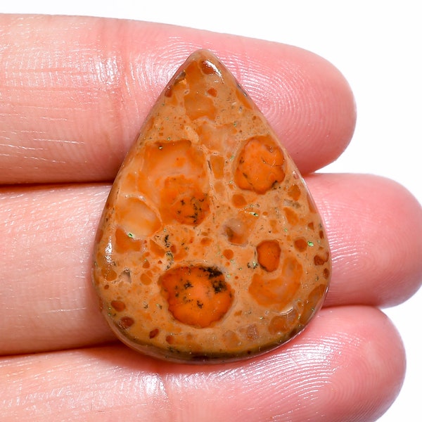 Marvellous Top Grade Quality 100% Natural Asteroid Jasper Pear Shape Cabochon Loose Gemstone For Making Jewelry 17 Ct. 28X21X4 mm S-101