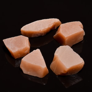 Natural Peach Moonstone Rough Slices: Raw Gemstone Specimens (4-6mm)