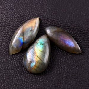 3 sztuki Natura Black Rainbow Malti fire Cabochon Labrodorite Gemstone Spectrolite stone Malti flashy ,Mix size Spectrolite ,Flashy Gemstone
