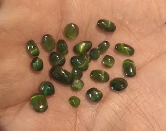 100% Natural Green cat's eye stone Lots Irish cat's eye polished cat's eye happiness stone peace stone, sleep stone  Handmade Cats Eye Stone