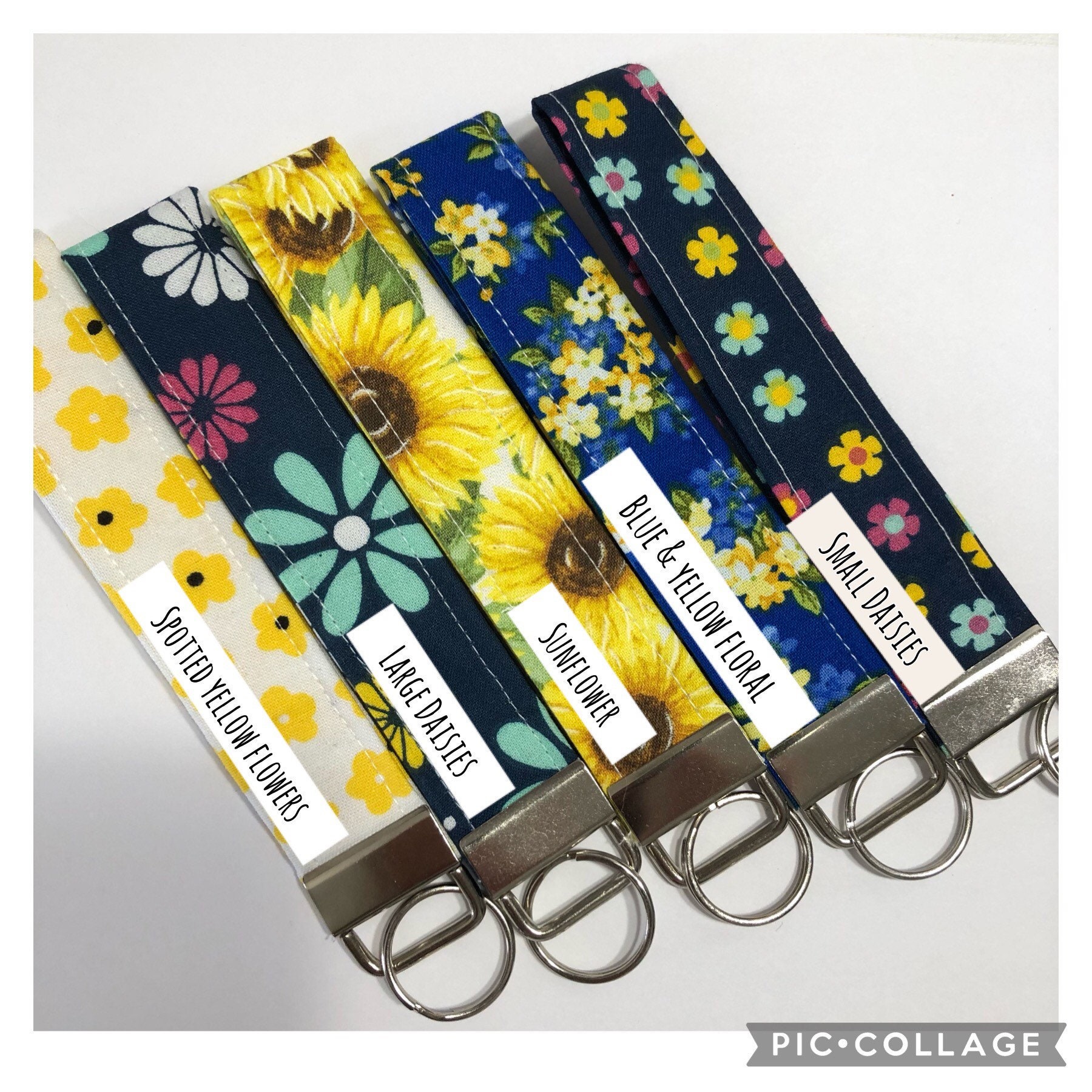 Floral key fob key fob wristlet keychain bee keychain cherry keychain ...