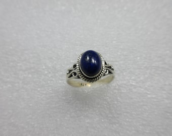 925 Stamped Pure Solid Silver, Genuine Blue Lapis Lazul Gemstone, Ring Size 8.00, Gift For Wife Brand new Handmade Low Price Daily Wear Ring