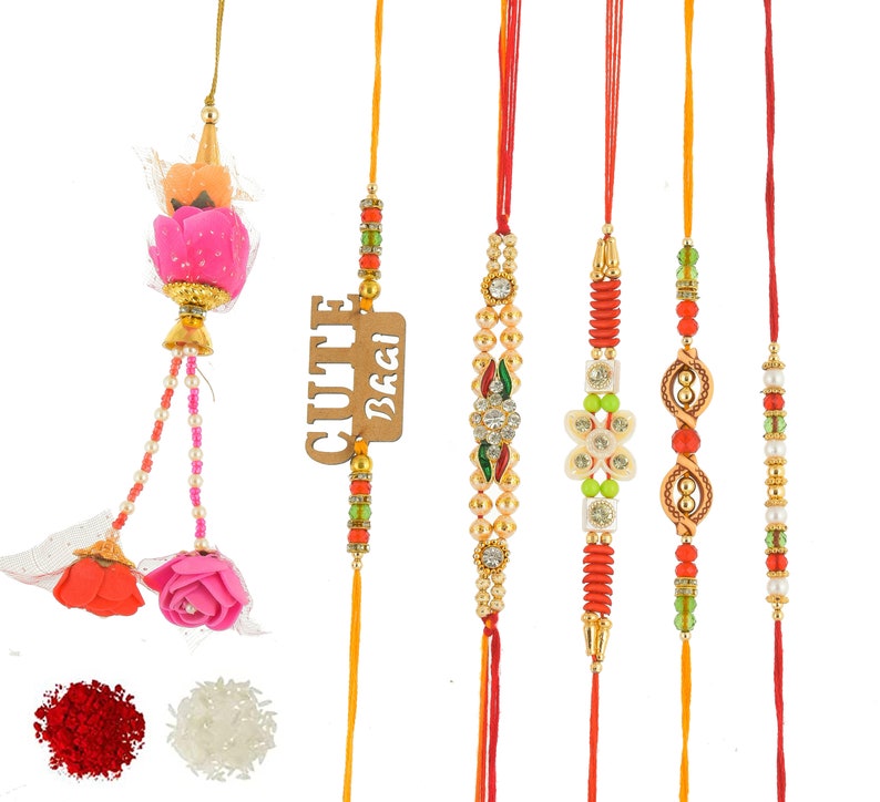Rakhi Set of 6: Beaded Raksha Bandhan Bracelets - Etsy