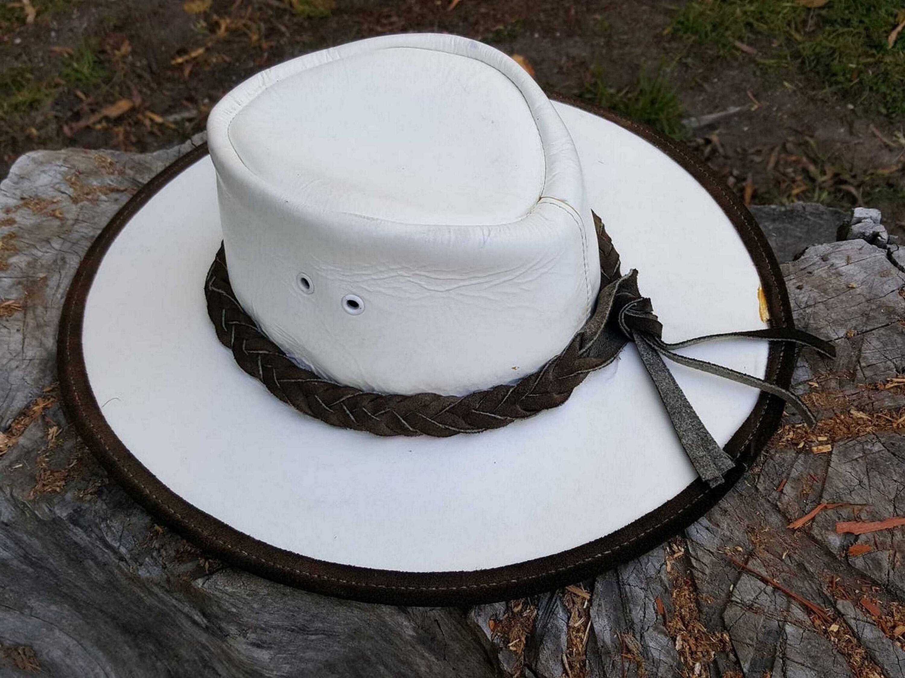 White Leather Cowboy Hat | Etsy