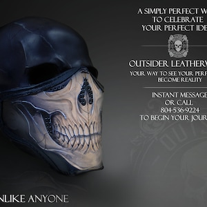 Leather Face Mask For Motorcycles / Leather Motorcycle Face Mask / Leather Half Face Biker Mask / Wind Protection Mask / Fanged Skull/Skull