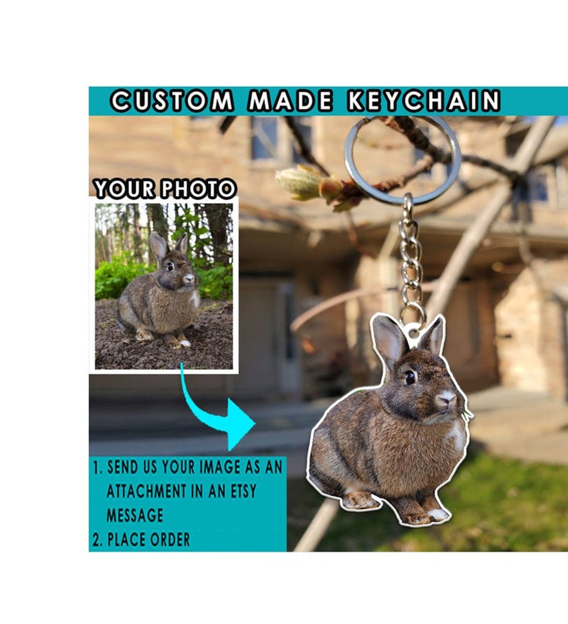 Rabbit Lovers Gifts Personalized Rabbit Keychains Rabbit Etsy