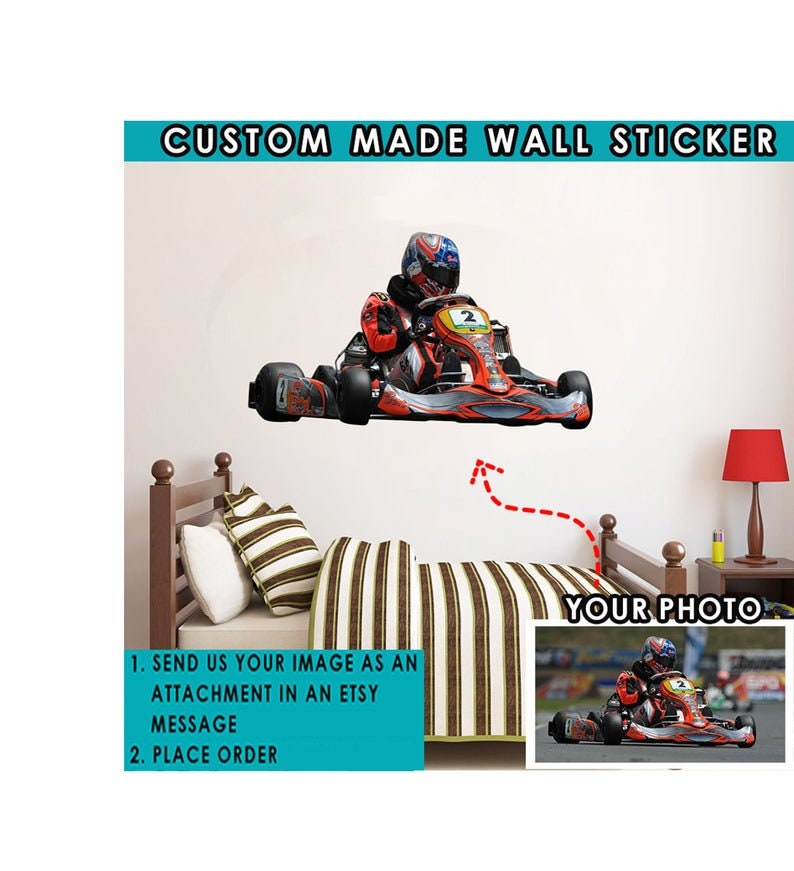 Go kart racing gift Personalized Karting Wall Sticker Gifts Etsy