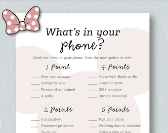 What’s In Your Phone Bridal Shower Game | Mickey Themed | Bridal Shower