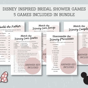 Mickey Inspirierte Brautparty Spiele Bundle | Brautparty Spiele | 5 Spiele Bundle | Mickey Themed