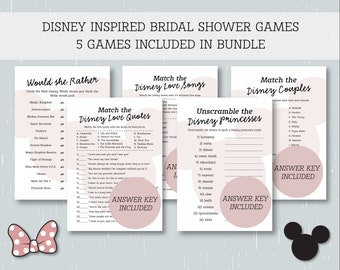 Mickey Inspired Bridal Shower Games Bundle | Bridal Shower Games | 5 Game Bundle | Mickey Themed