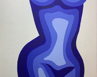 Blue Nude Painting | Etsy