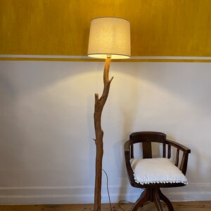 Free Standing Wooden Rustic Olive Tree Lamp