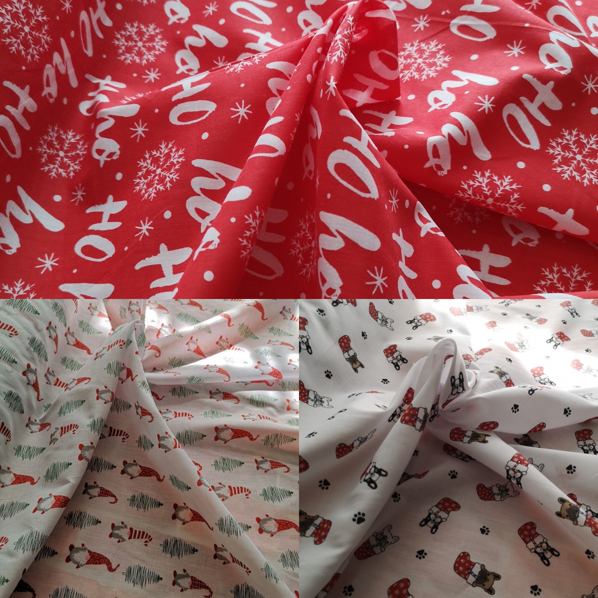 Christmas Fabric by the Yard Meters Fat Quarter Half Yard Cotton