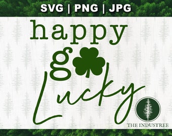 Happy Go Lucky Shamrock SVG | St. Patrick's Day Cut File (Digital Download)