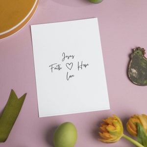 Jesus - Glaube, Liebe, Hoffnung, christliche Karte