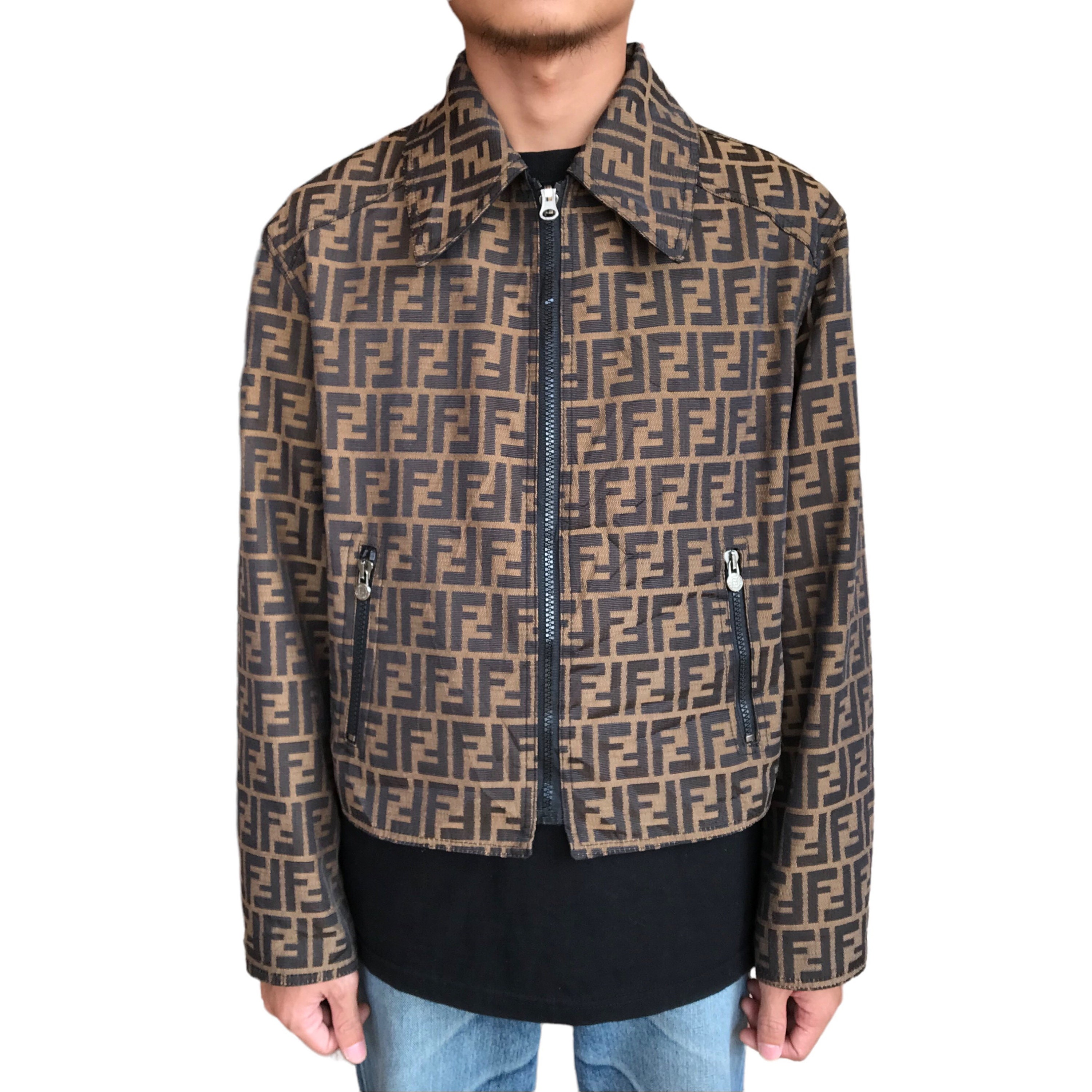 Louis Vuitton Neutrals Embossed Shearling Monogram Leather JacketUs46, FR56 | XXL