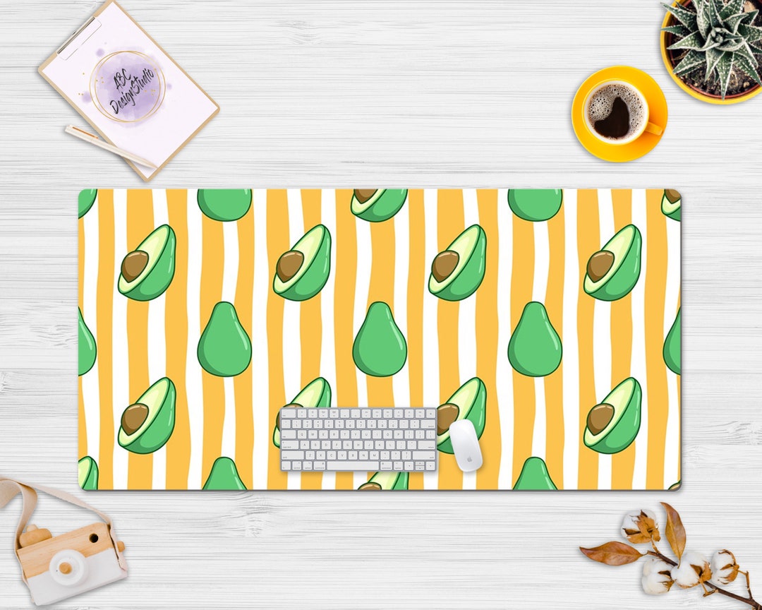 Avocado Green Yellow Desk Mat Cute Large, Cute Desk Pad, Extra Large ...