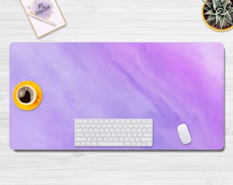 Pastel Color Backgorund Purple Cute Desk Mat, Cute Desk Pad, Extra Large Desk Mat, Desk Mat Cute, Mouse Mat, Cute Mouse Pad