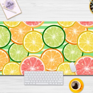 Colorful Fruits Cute Desk Mat, Kawaii Desk Mat, Kawaii Mouse Pad, Large Mouse Pad, Desk Mat Cute