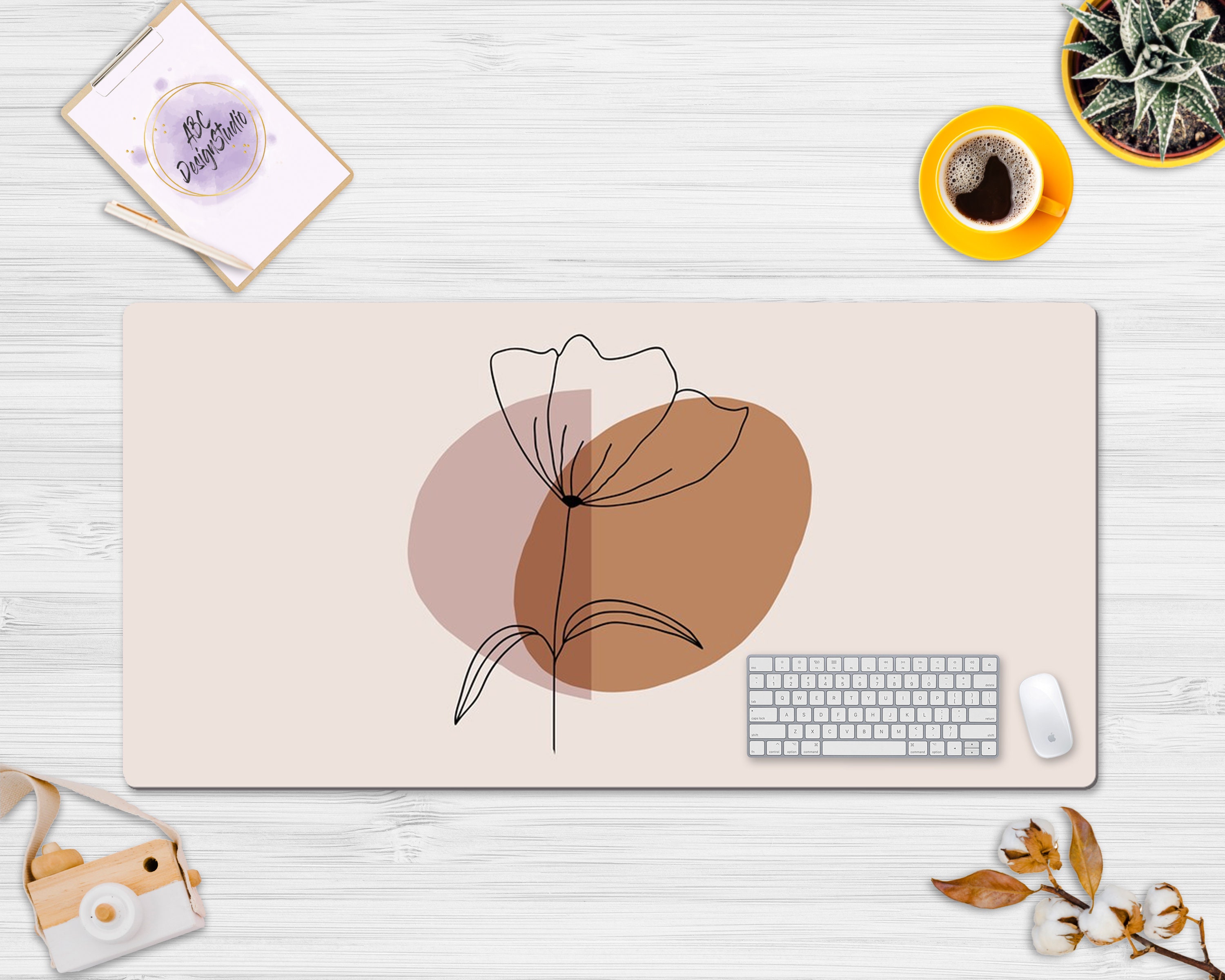 Flower Boho Desk Mat Cute Desk Mat Extra Large Desk Mat Etsy